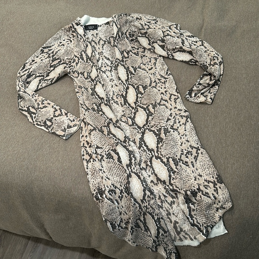 Vici Snake Print Cardigan